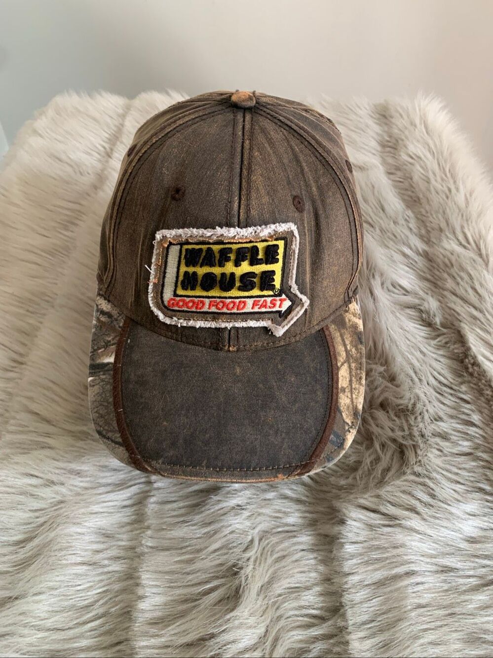 Realtree Camo Waffle House Trucker Hat Good Food Fast Retro Strapback Cap